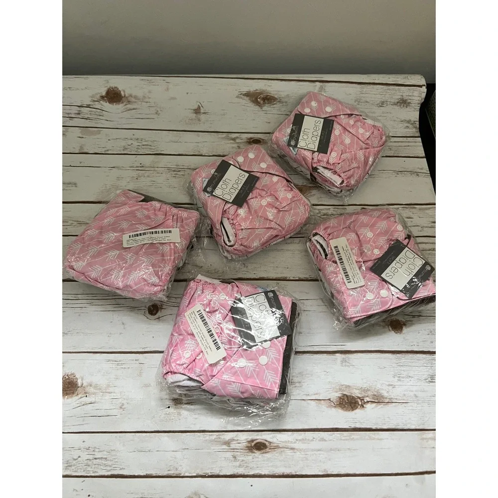 NEW Bumworks Cloth Diapers Pink Charcoal Double Gusset Bamboo Set of 2